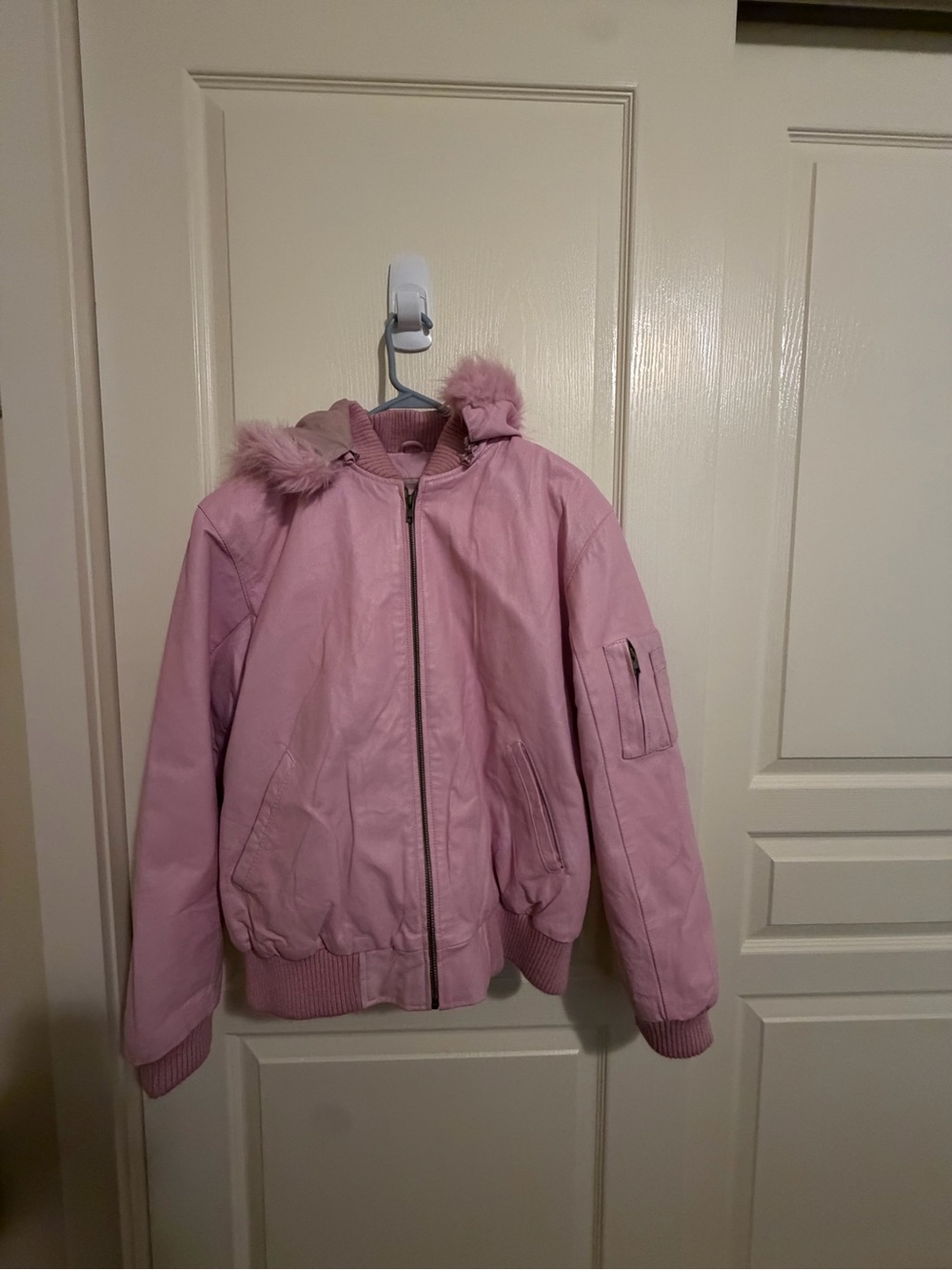 Women's Pink Faux-Fur Hood Puffer Jacket